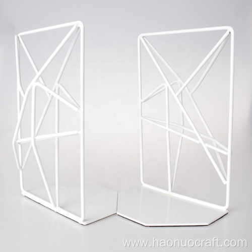 Estantería de herrajes para decoración de mesa de geometría de tapón de libro